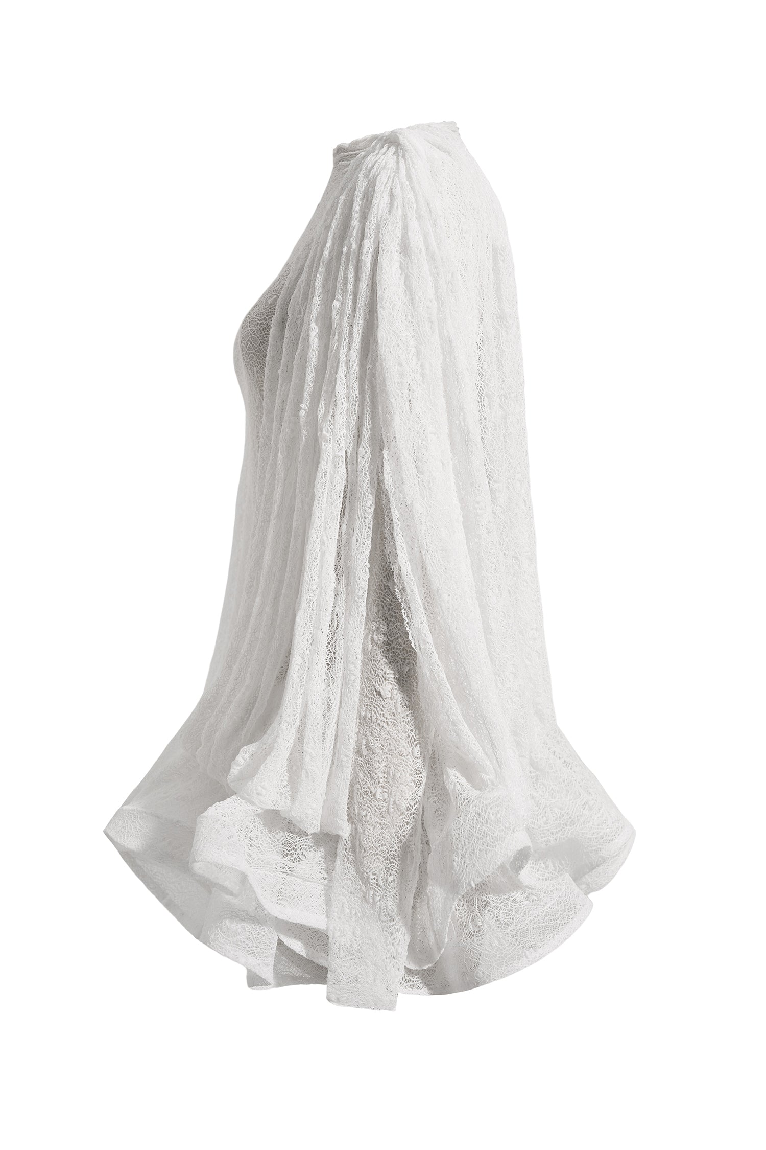 Lace Splicing Ruffle Mini Dress
