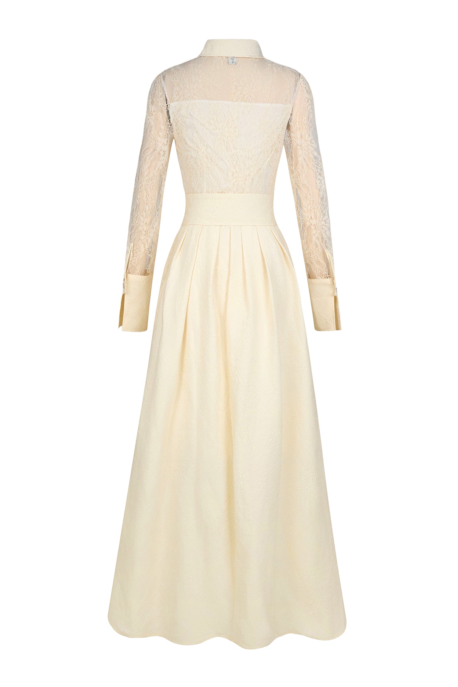 Lace Jacquard Nail Bead Embroidery Maxi Dress