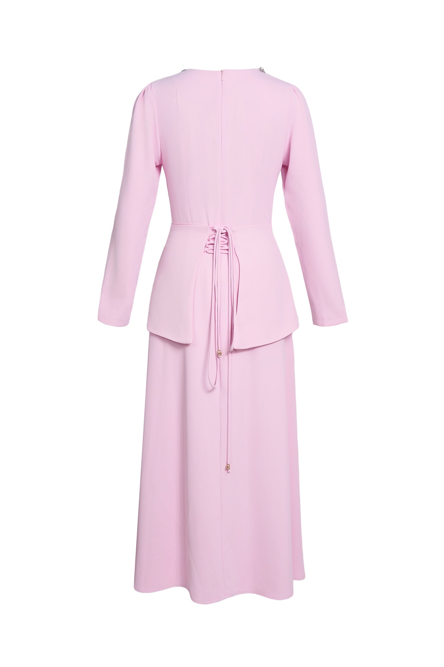 Rhinestone Long Sleeve Midi Dress
