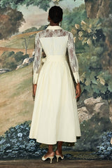 Lace Jacquard Nail Bead Embroidery Maxi Dress