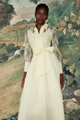 Lace Jacquard Nail Bead Embroidery Maxi Dress