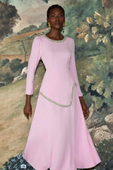 Rhinestone Long Sleeve Midi Dress