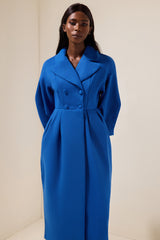 Solid Woolen Lantern Sleeve Coat