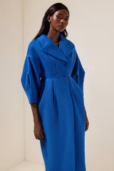 Solid Woolen Lantern Sleeve Coat