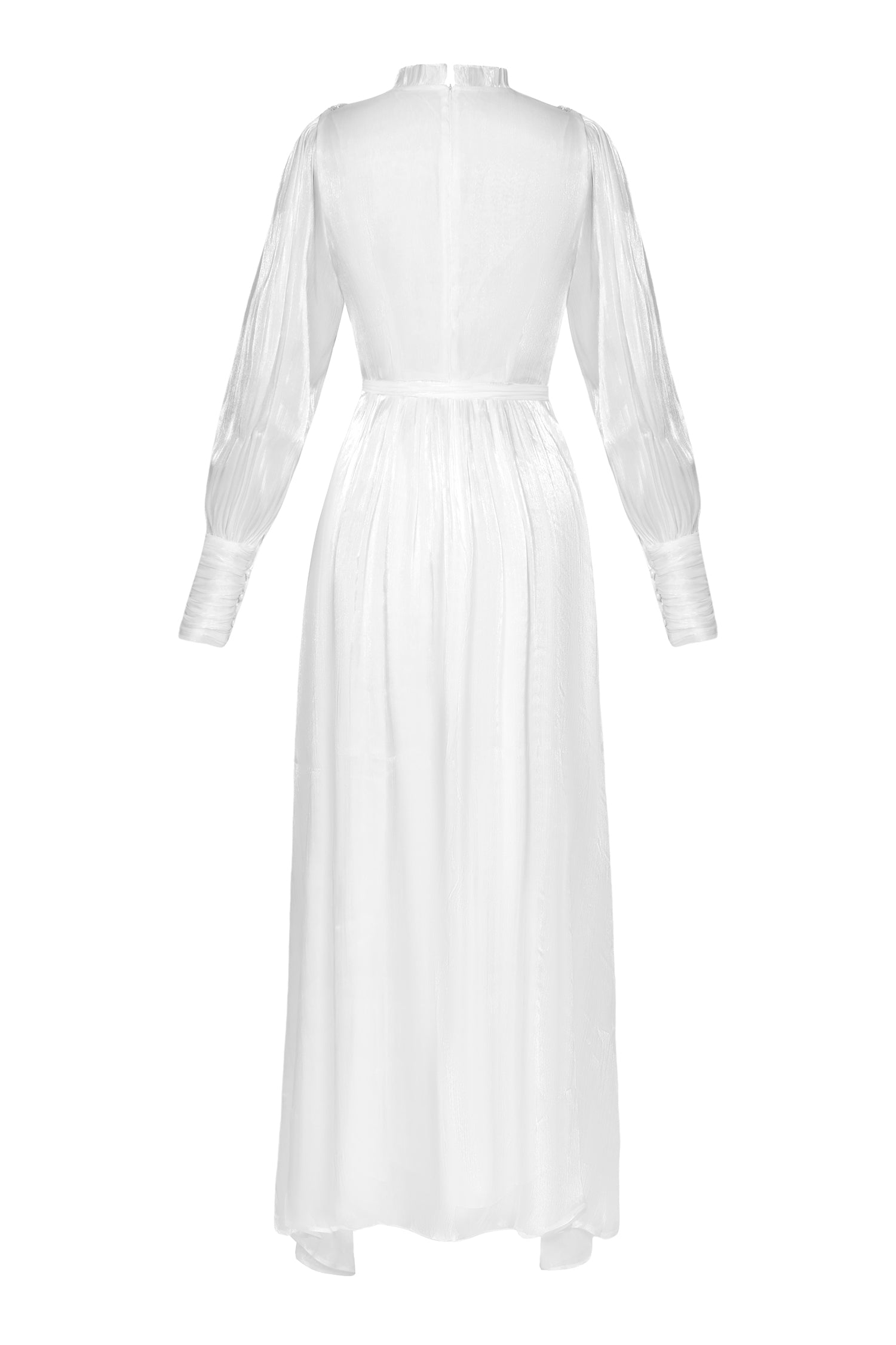 Satin Rivet Midi Dress With Belt