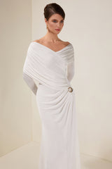 Solid Gathering Long Sleeve Maxi Dress