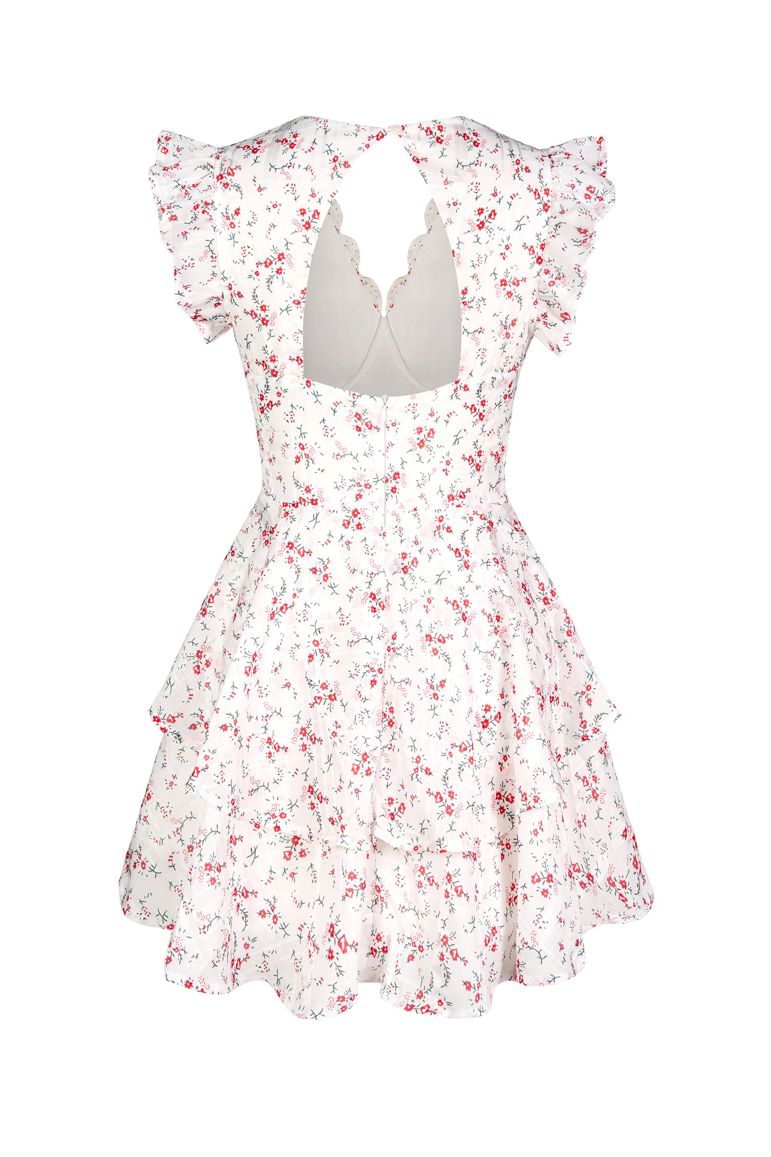 Floral Lace V-Neck Cut-Out Backless Mini Dress