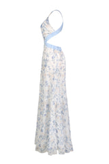 Floral Cut-Out Backless Maxi Dress