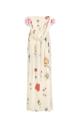 Chiffon Floral Off-Shoulder Maxi Dress