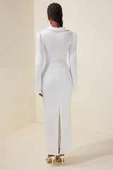 Solid V-Neck Tie-Up Maxi Dress