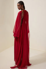 Mesh Halter Neck Backless Maxi Dress