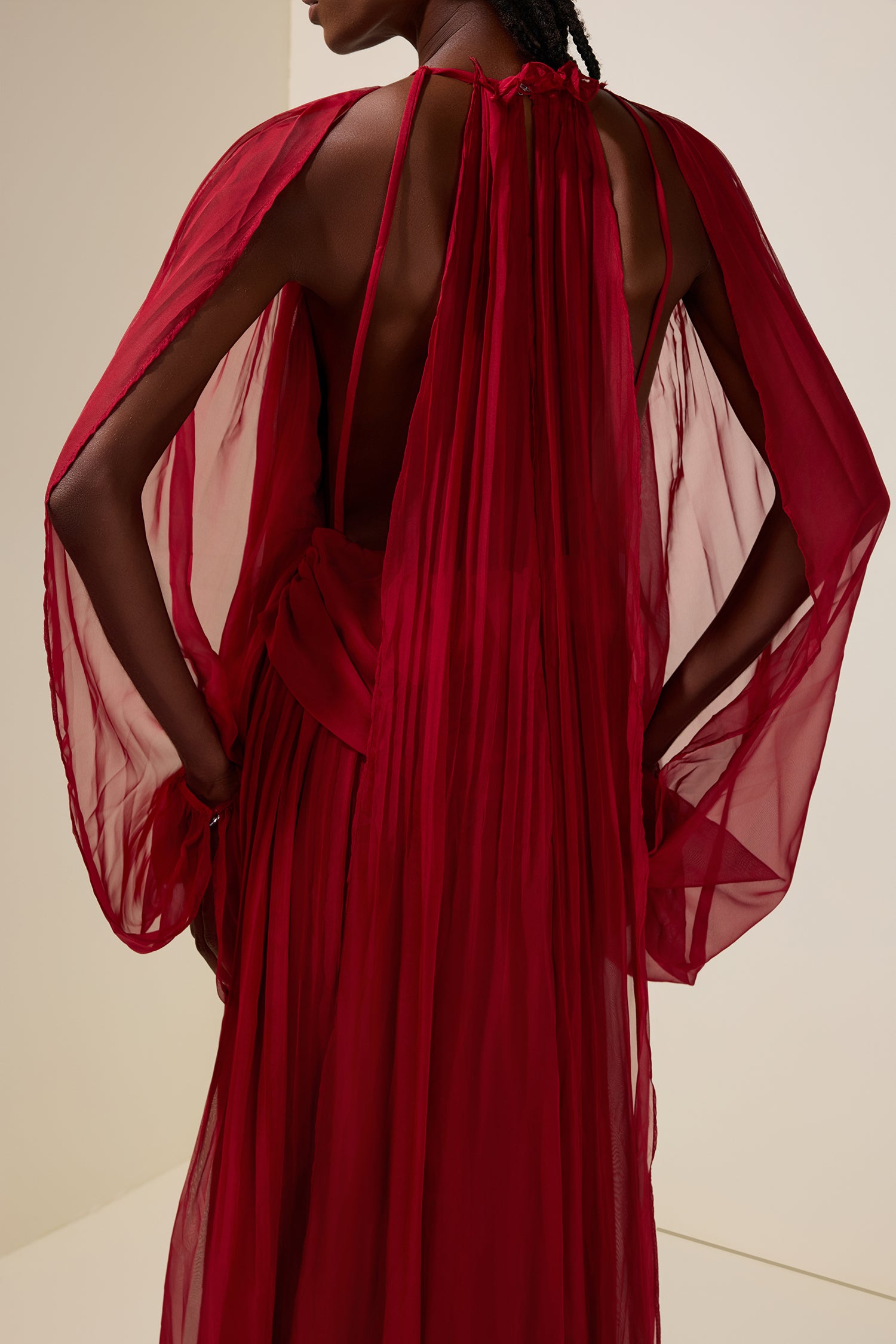 Mesh Halter Neck Backless Maxi Dress