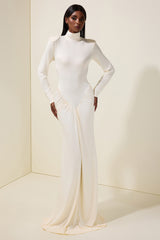 Solid Gathering Cut-Out Maxi Dress