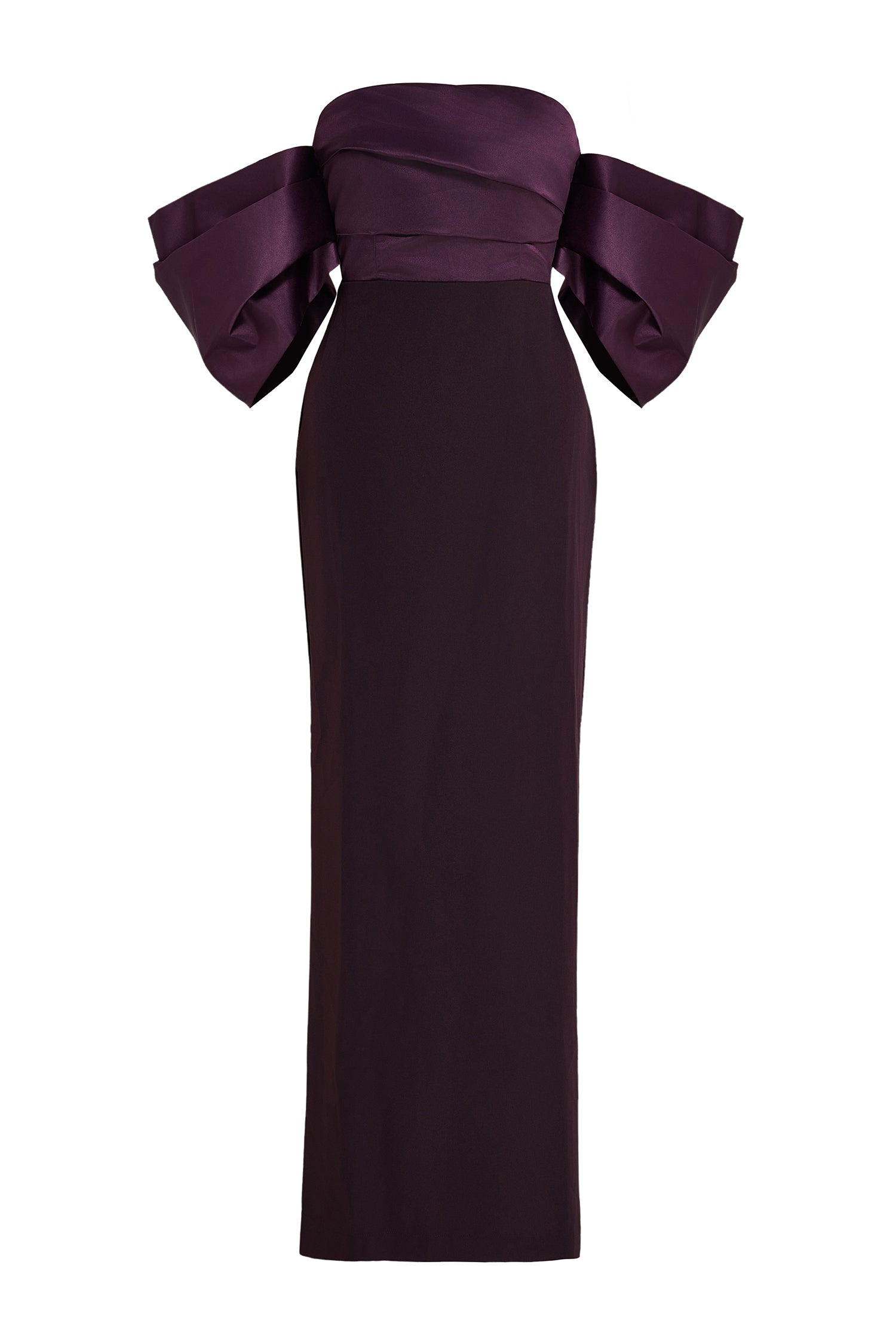 Satin Splicing Off-Shoulder Midi Dress