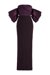 Satin Splicing Off-Shoulder Midi Dress