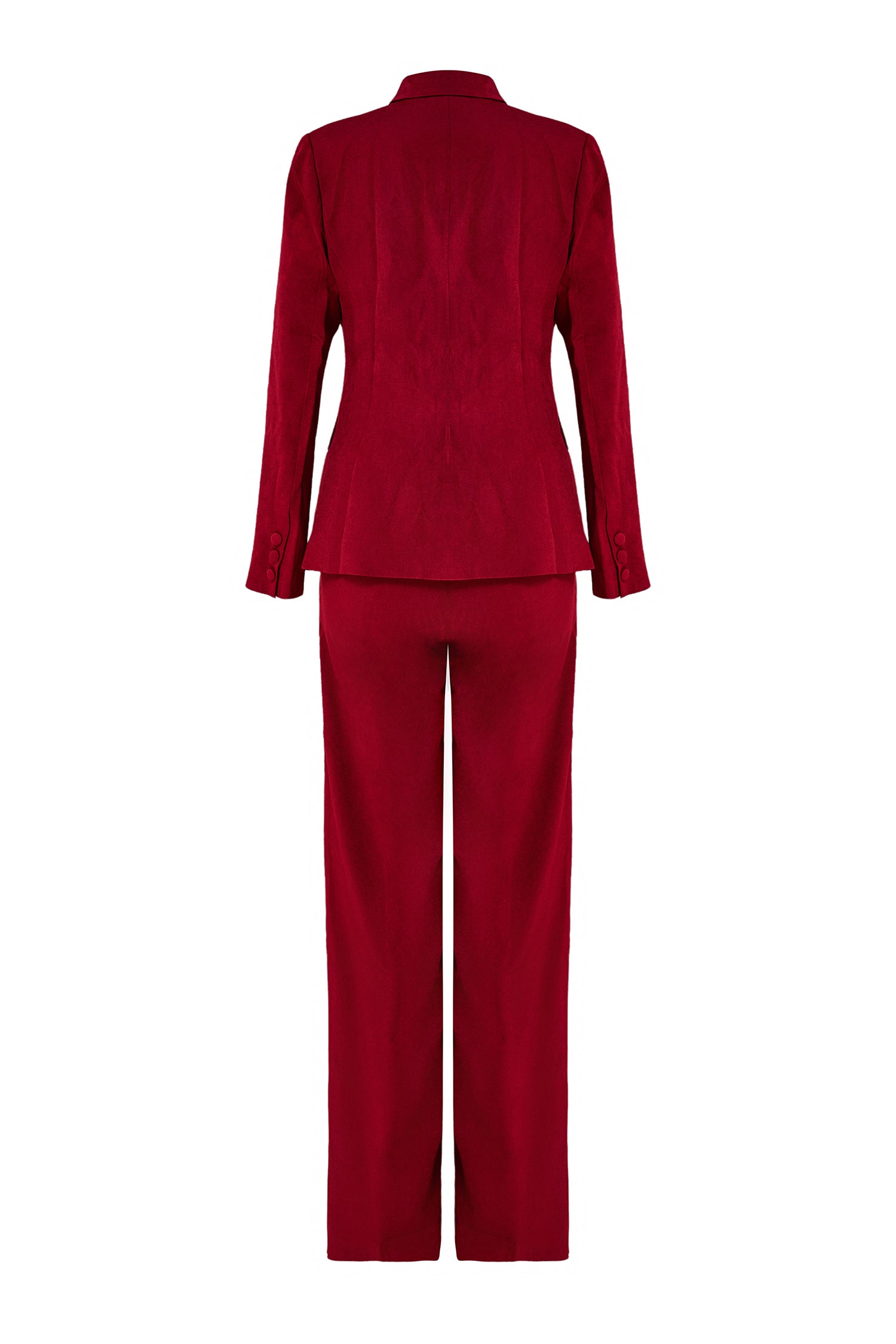 Ribbon Flapped Blazer & High Waist Pants Set