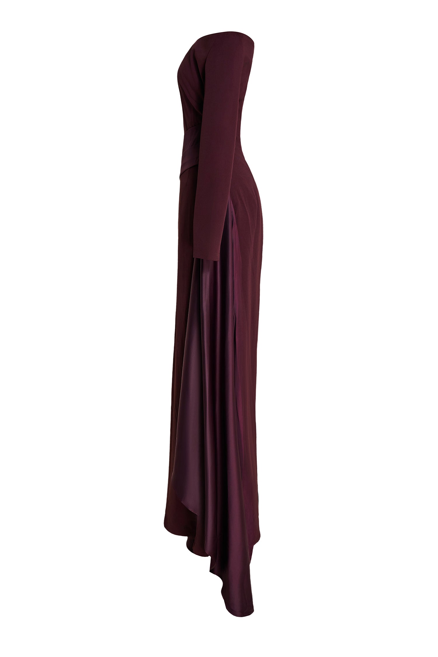 Satin Splicing Off-Shoulder Maxi Dress