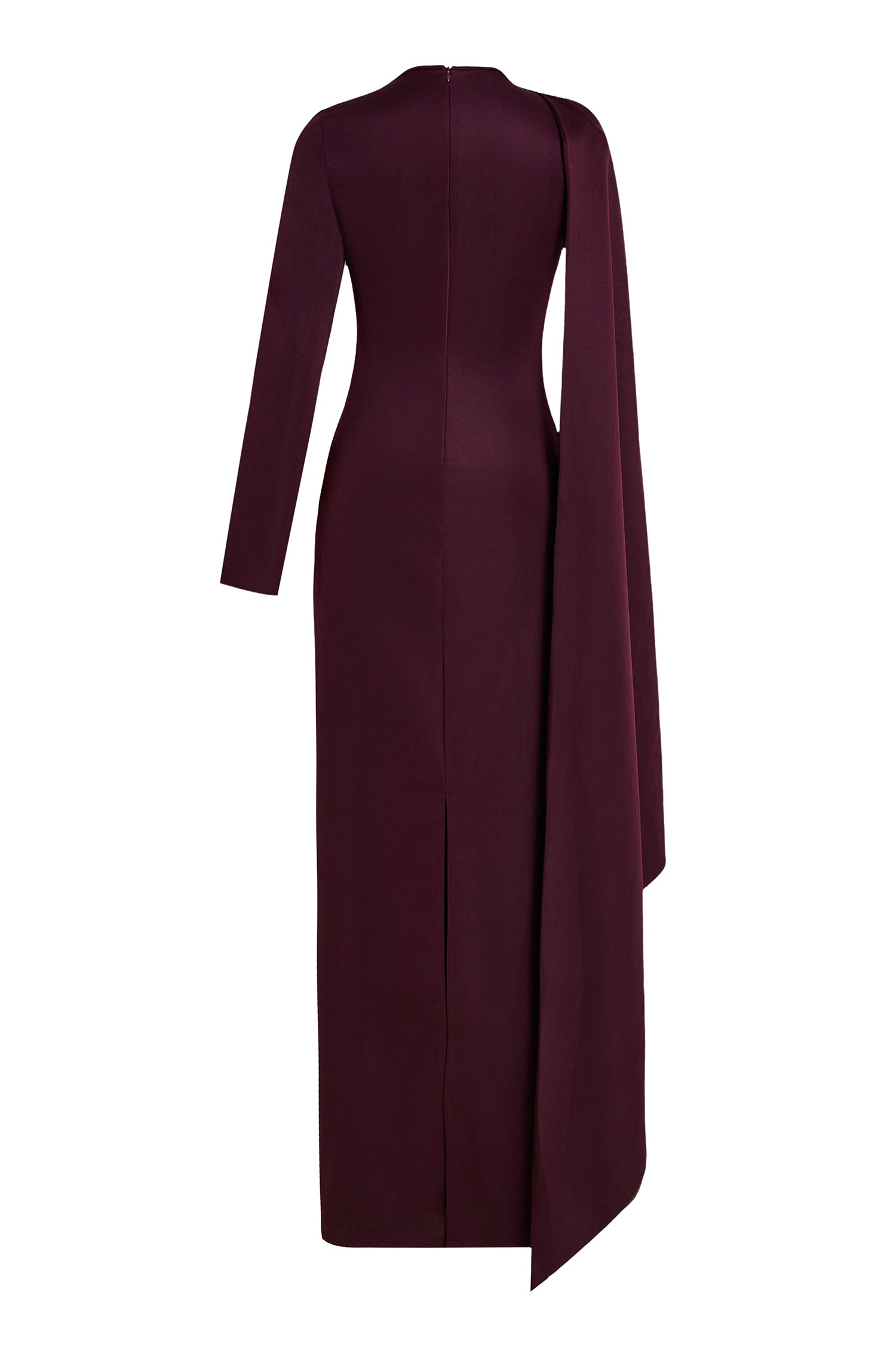 Solid One Sleeve Cape Sleeve Maxi Dress