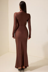 Jersey Gathering Tie-Up Maxi Dress