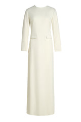 Solid Long Sleeve Split Maxi Dress
