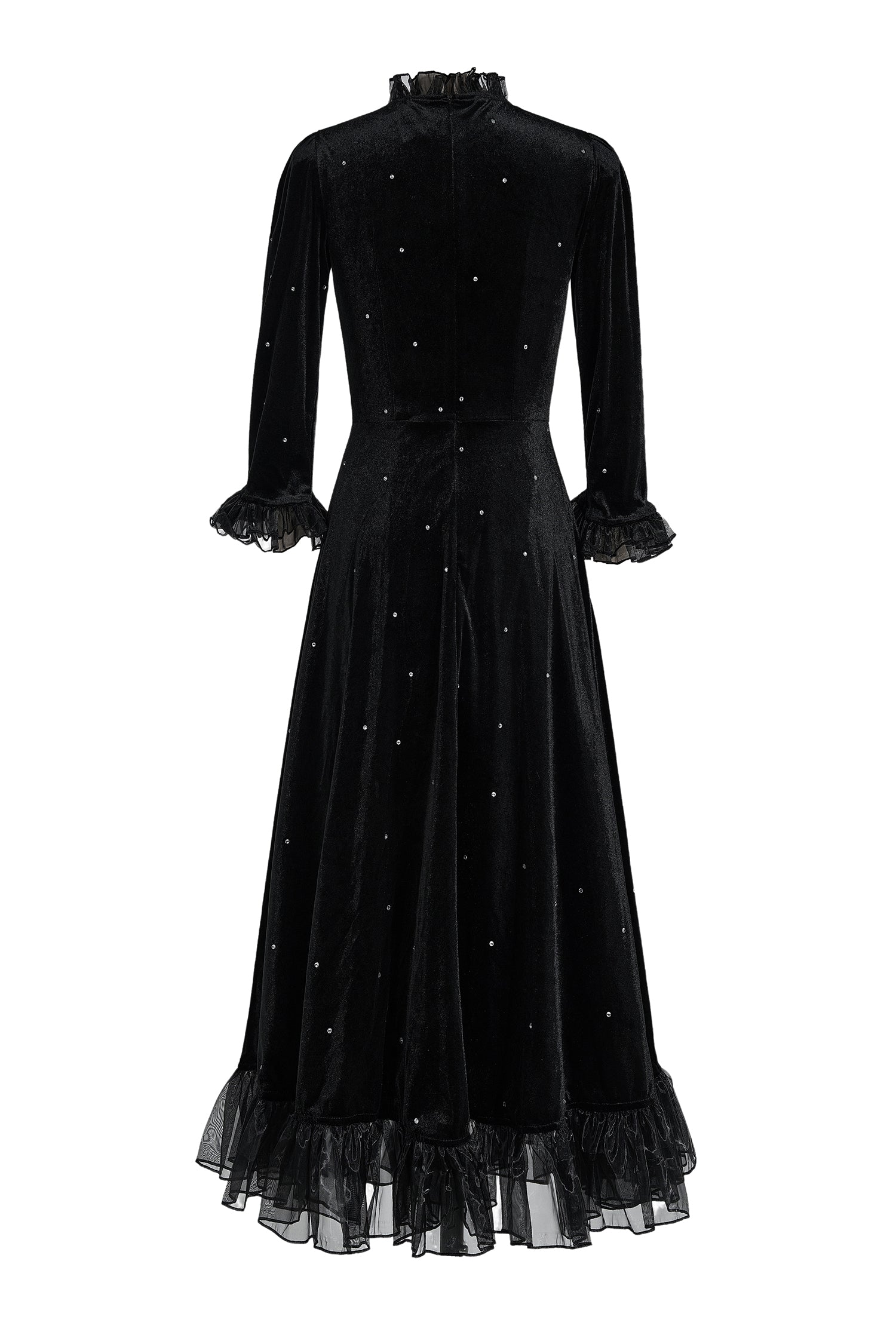 Velvet Mid Sleeve Maxi Dress