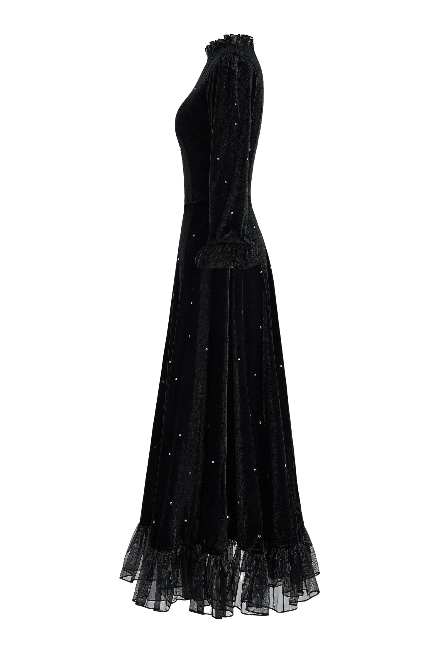 Velvet Mid Sleeve Maxi Dress