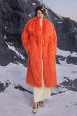 Tassel Faux Fur Fabric Solid Coat