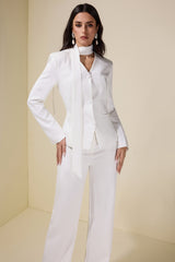 Solid Button Blazer & Pants Set