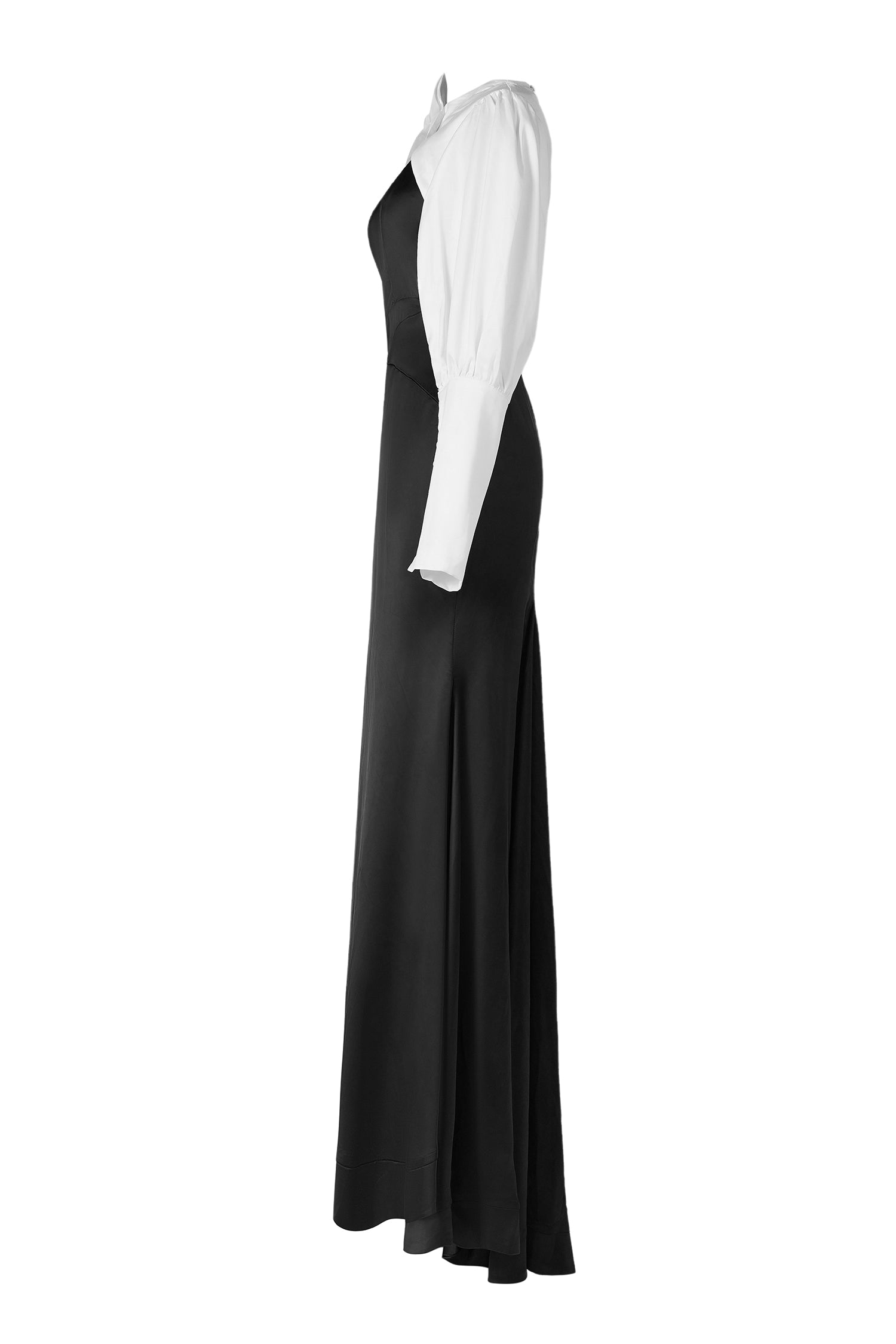 Satin Contrast Color Off-Shoulder 3D Flower Maxi Dress