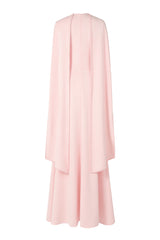 Solid Long Sleeve Faux Pearl Maxi Dress