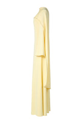 Solid Long Sleeve Faux Pearl Maxi Dress