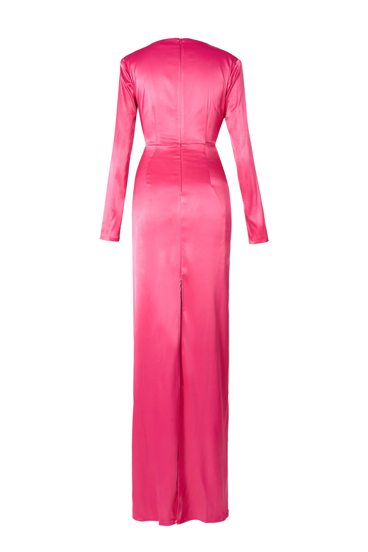 Satin Square Collar Long Sleeve Maxi Dress
