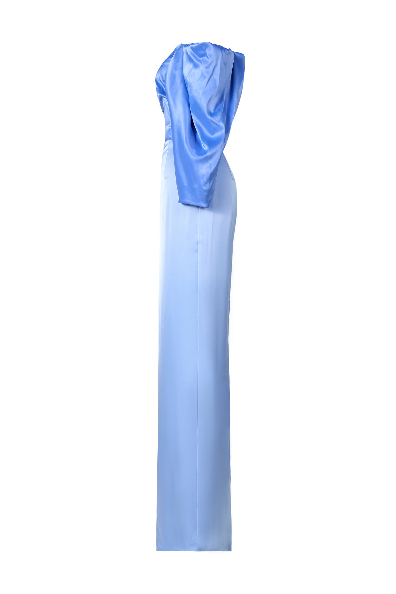 Solid Satin Off-Shoulder Maxi Dress