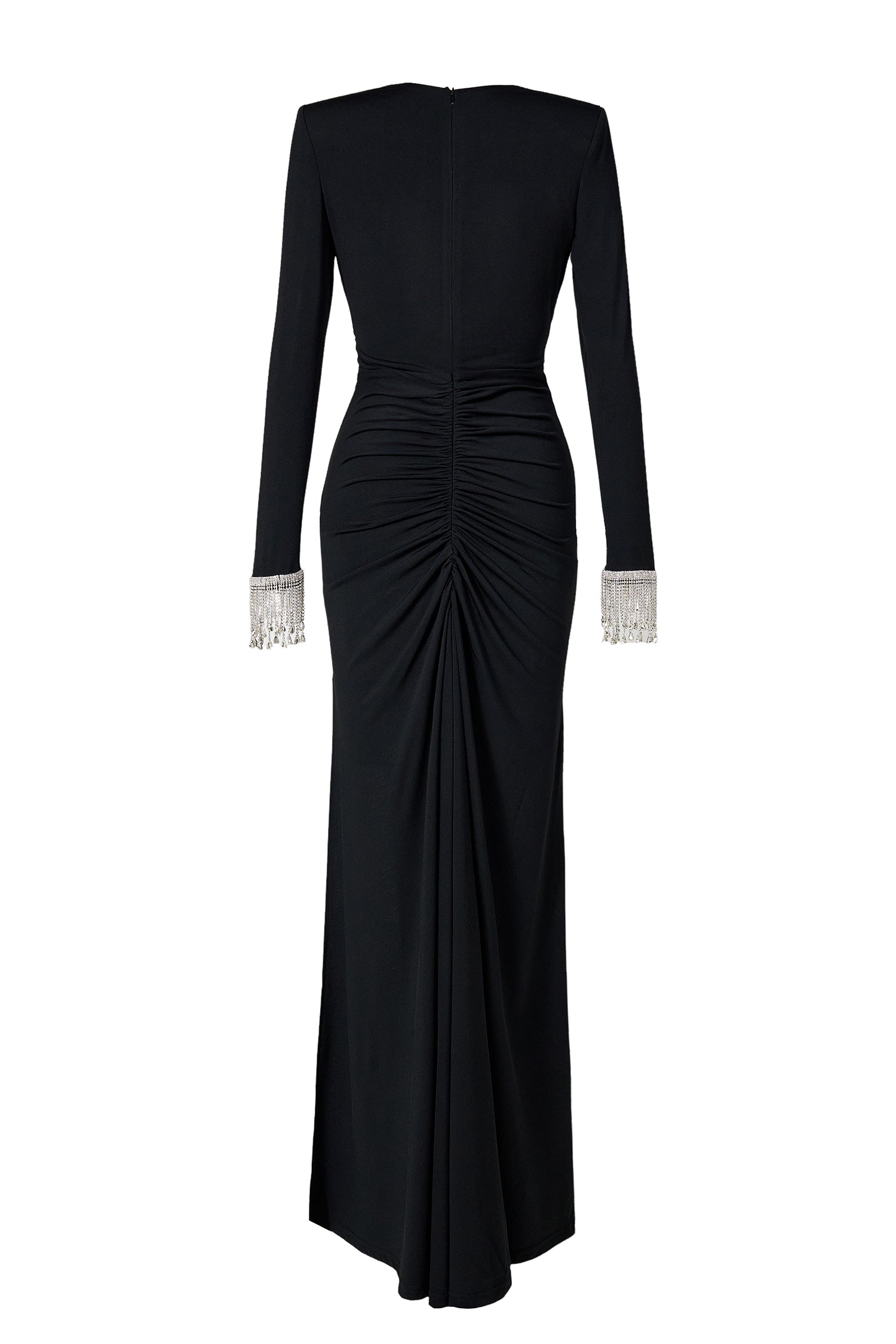 Rhinestone Jersey Split Midi Dress
