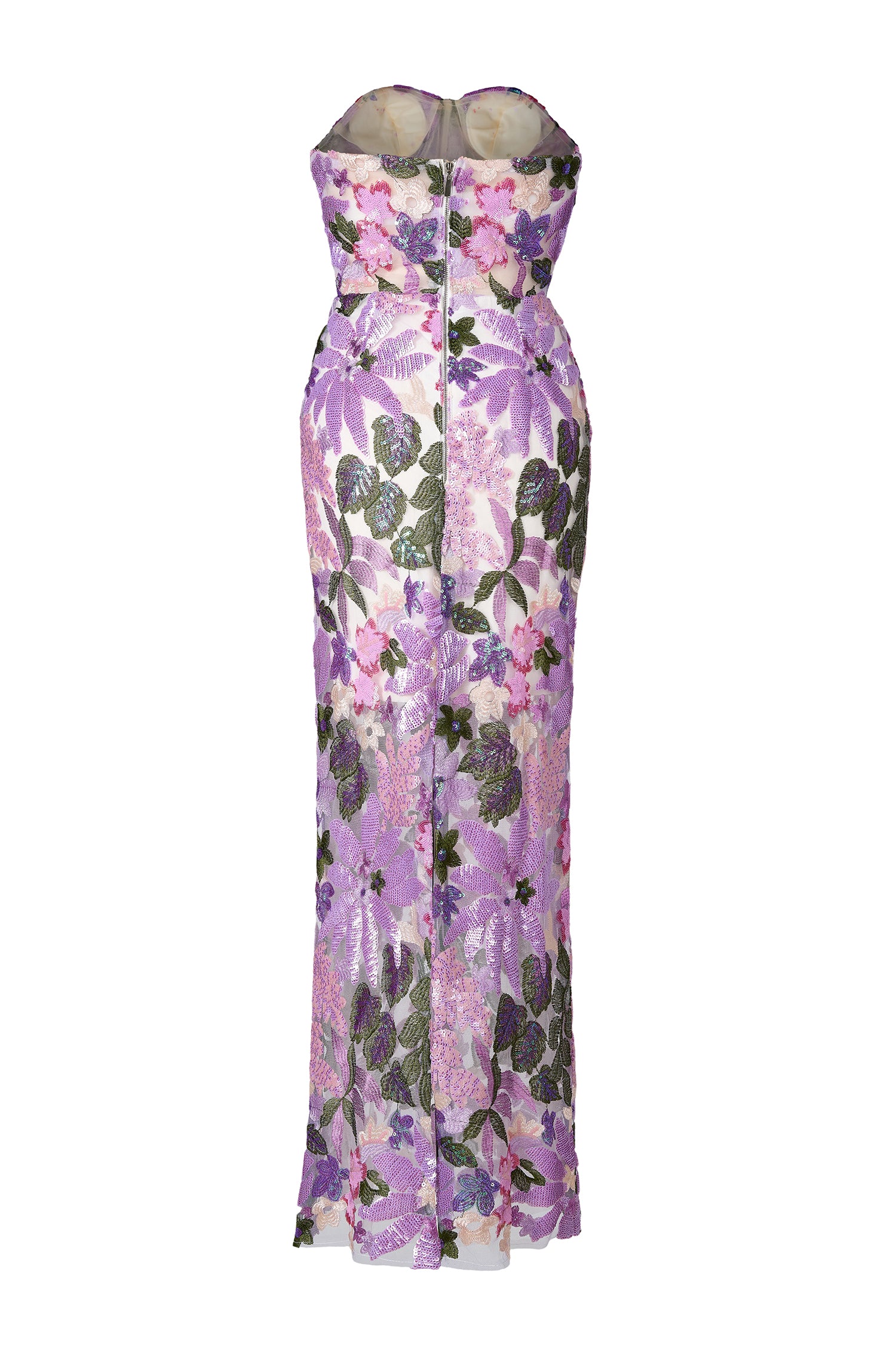 Sequin Embroidered Off-Shoulder Split Maxi Dress