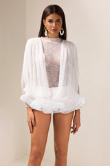 Lace Splicing Ruffle Mini Dress