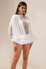 Lace Splicing Ruffle Mini Dress