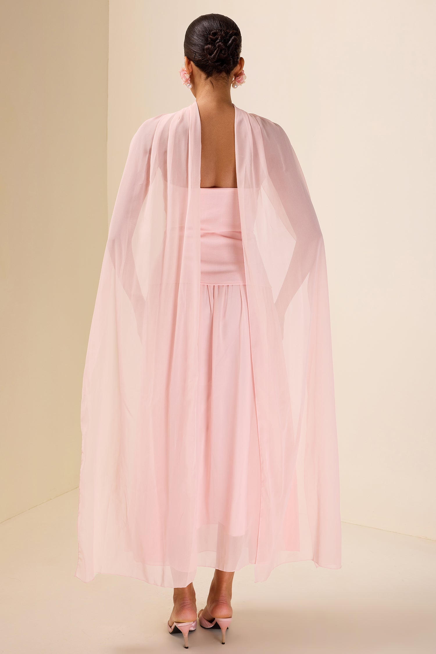 Sequin Embroidered Chiffon Midi Dress