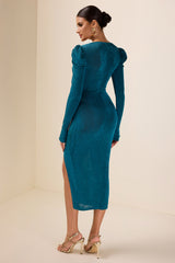 Solid Jersey Sweetheart Neck Midi Dress