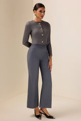 Round Neck Bottom Blazer
