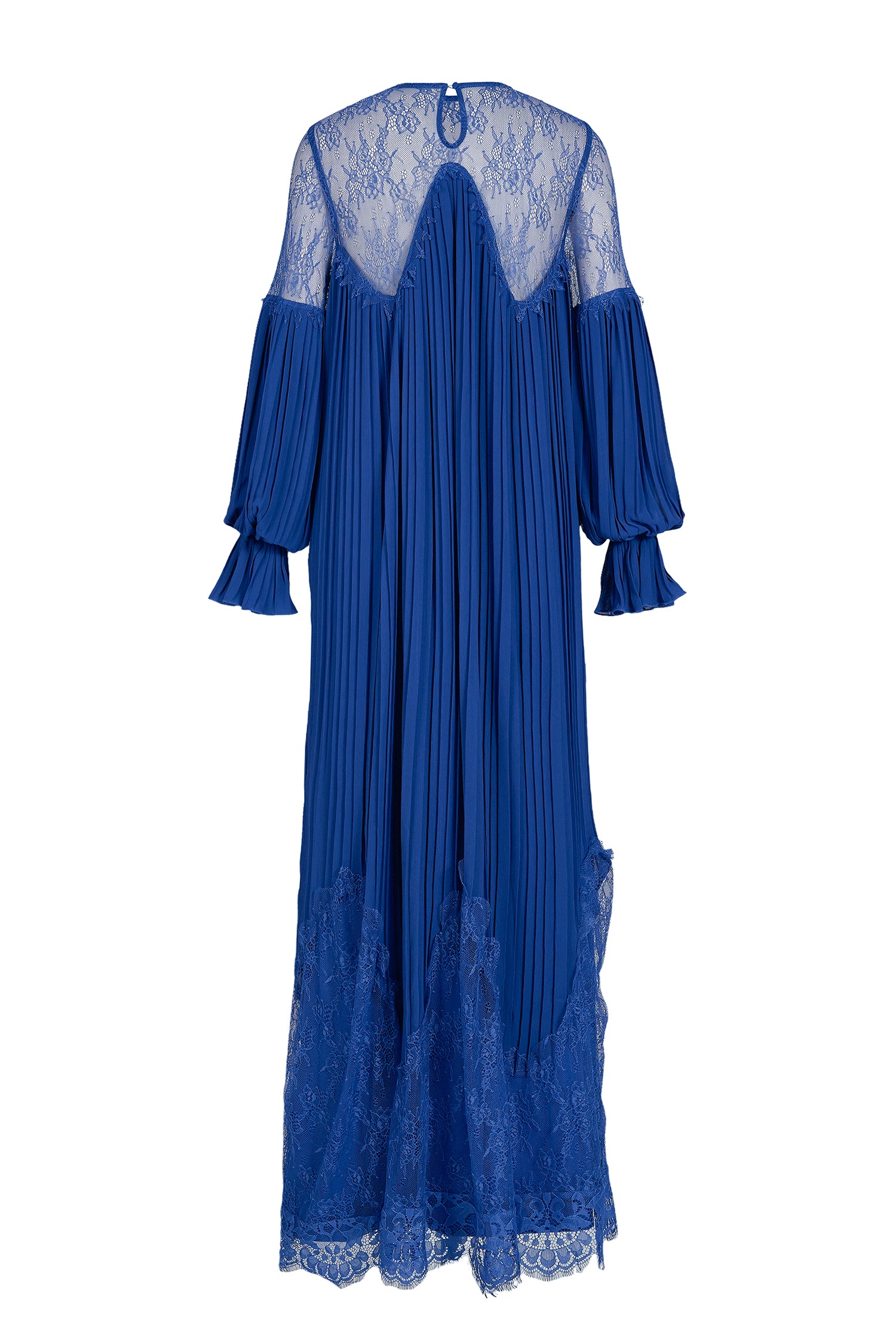 Chiffon Splicing Lace Lantern Sleeve Maxi Dress