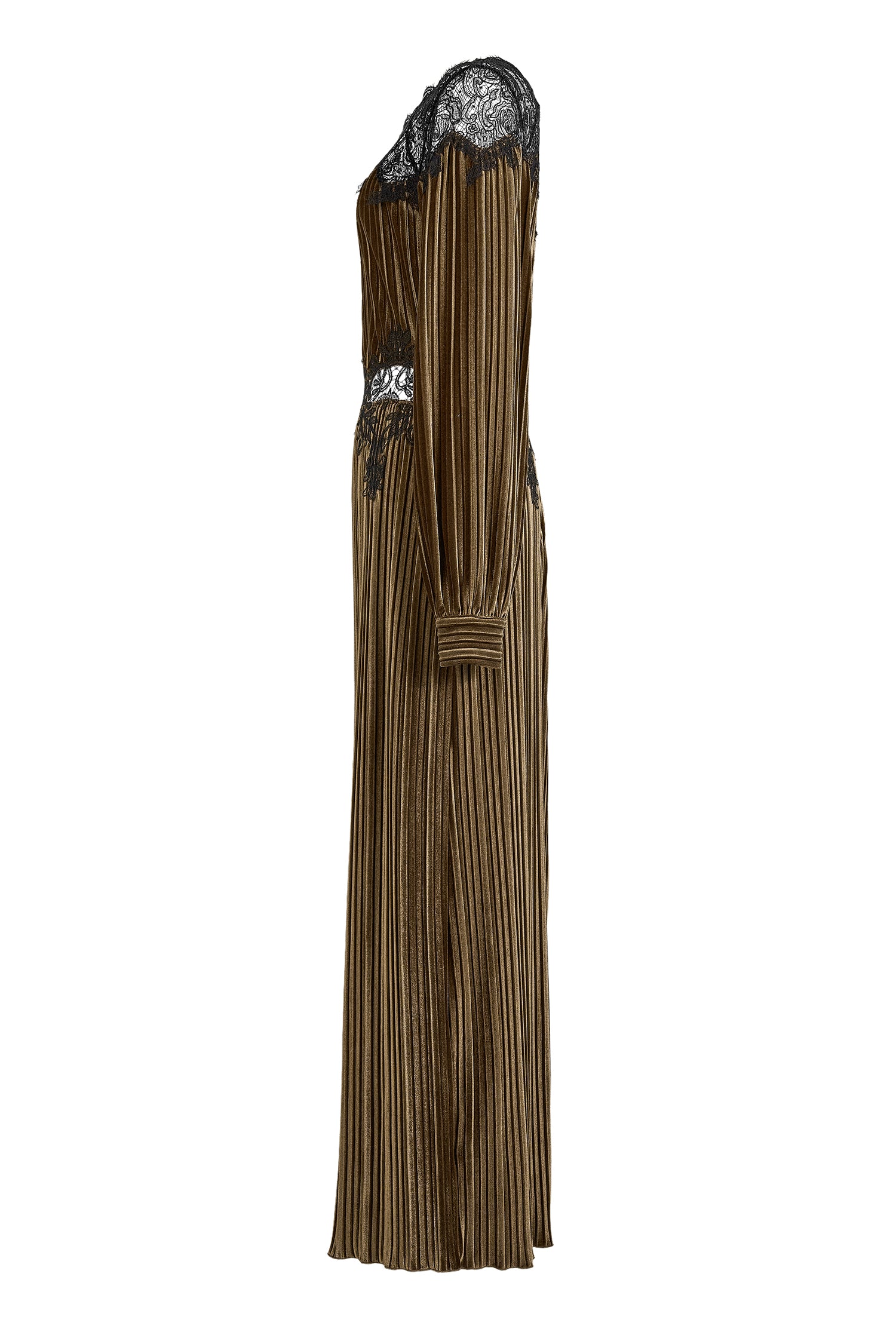 Velvet Splicing Lace Maxi Dress