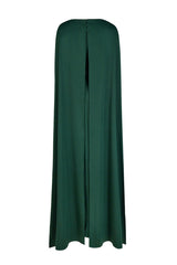 Embroidered Boat Neck Long Sleeve Maxi Dress