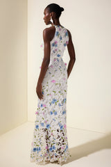 Lace Embroidered Sleeveless Maxi Dress