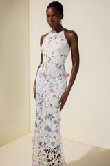 Lace Embroidered Sleeveless Maxi Dress