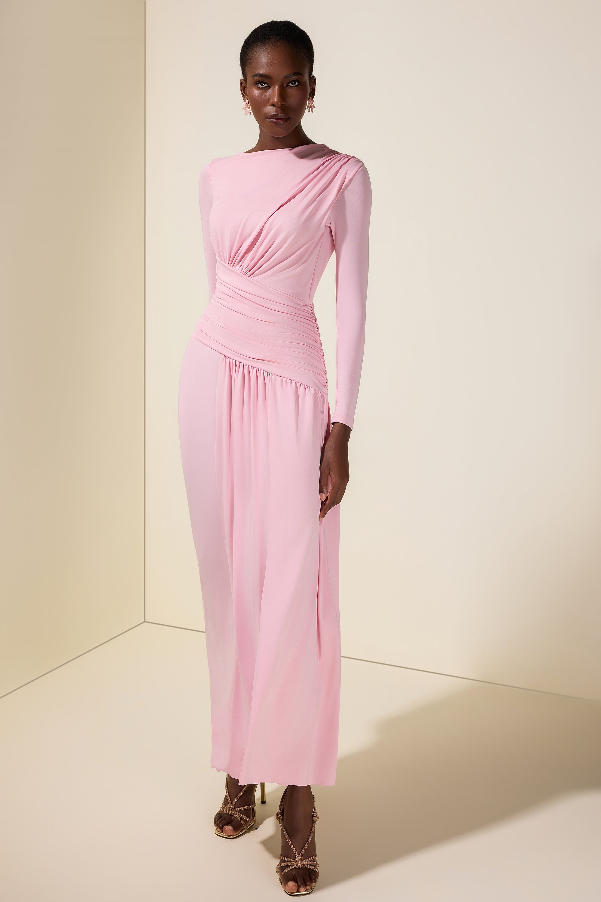 Jersey Long Sleeve Maxi Dress