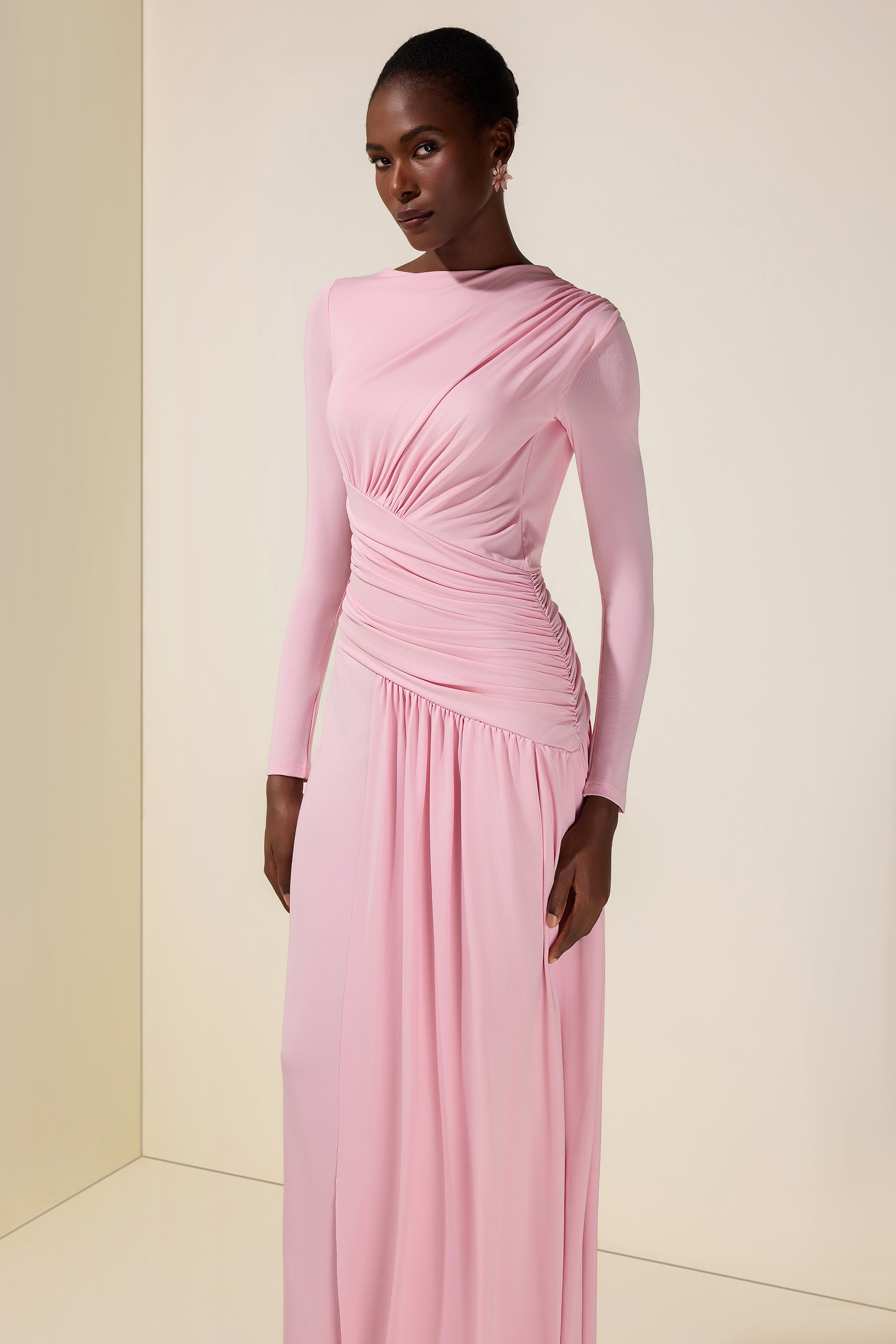 Jersey Long Sleeve Maxi Dress