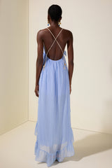 Shell Tassel Ruffle Maxi Dress