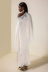 Satin Lace One Shoulder Top & Maxi Skirt Set