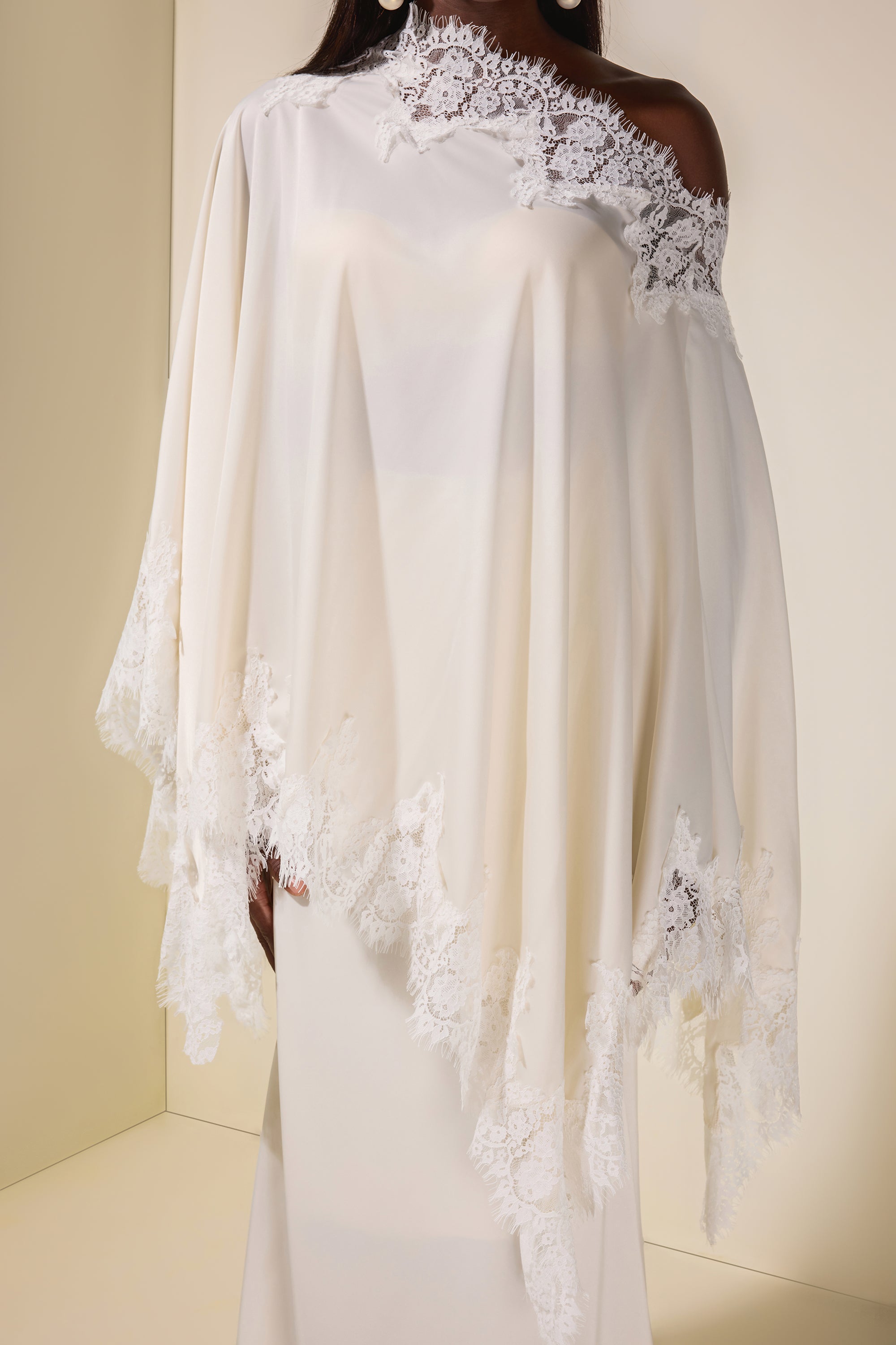 Satin Lace One Shoulder Top & Maxi Skirt Set